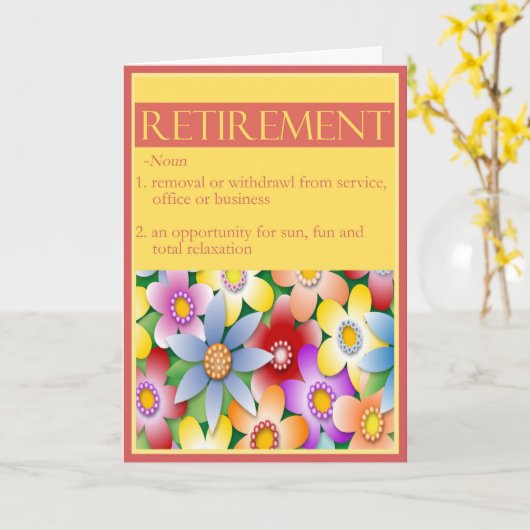 Diva's Gefeliciteerd met je pensioen Kaart (Gele Bloem)