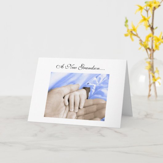 Diva's Gefeliciteerd - Nieuwe kleinzoon Wenskaart Kaart (Gele Bloem)