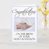 Diva's Gefeliciteerd - Nieuwe kleinzoon Wenskaart Kaart (Gele Bloem)