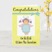 Diva's Gefeliciteerd - Nieuwe kleinzoon Wenskaart Kaart (Gele Bloem)