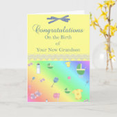 Diva's Gefeliciteerd - Nieuwe kleinzoon Wenskaart Kaart (Gele Bloem)