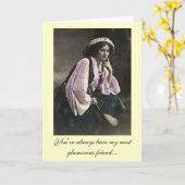 Diva's Glamoureuze 50ste Verjaardag Wenskaart Kaart (Gele Bloem)