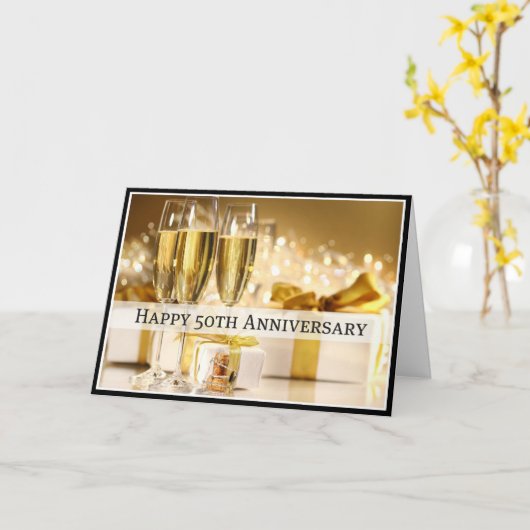 Diva's Happy 50th Anniversary Kaart (Gele Bloem)