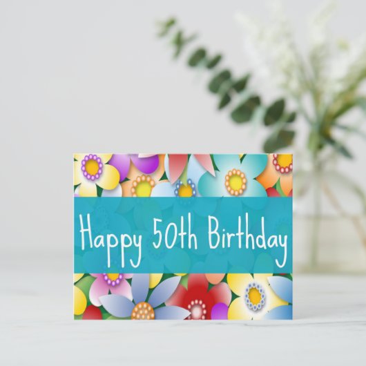 Diva's Happy 50th Birthday Briefkaart (Staand voorkant)