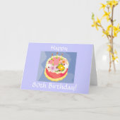 Diva's Happy 80th Birthday Kaart (Gele Bloem)