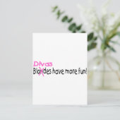 Divas heeft meer plezier briefkaart (Staand voorkant)
