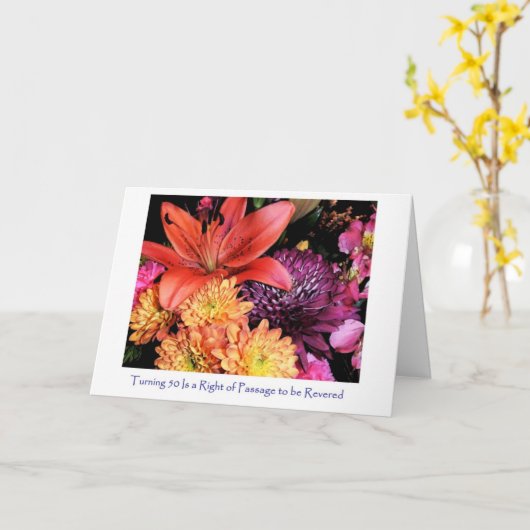 Diva's humoristische 50ste verjaardag Kaart voor v (Gele Bloem)