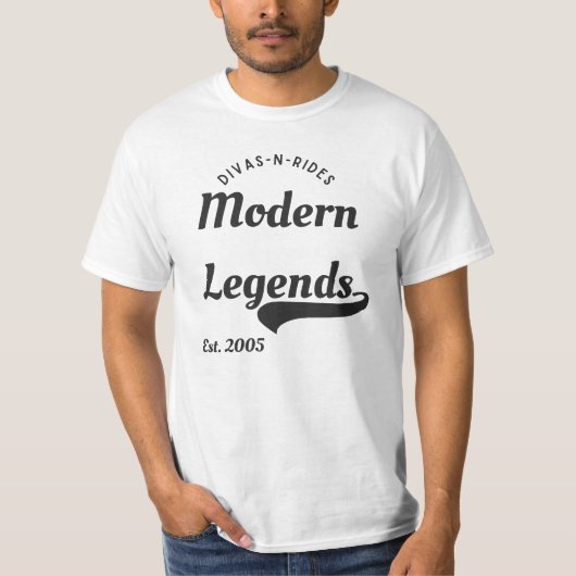 Divas-N-Rides Modern Legends Heren Basic T-shirt (Voorkant)