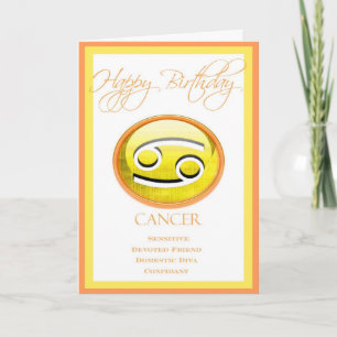 Diva's Zodiac Birthday Card for Cancer Kaart
