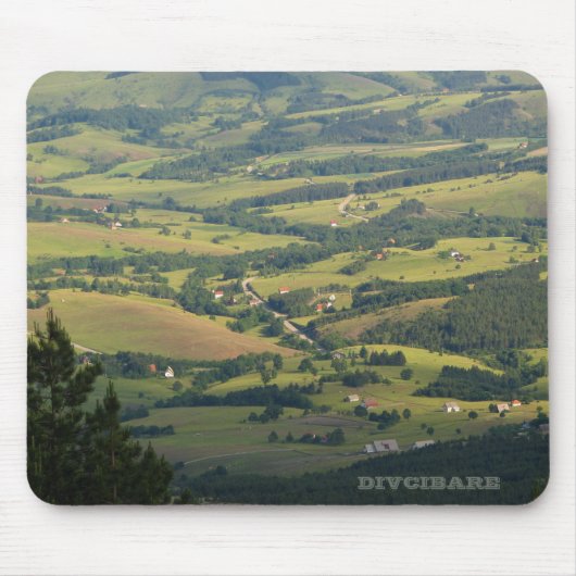 Divcibare groene velden mousepad muismat (Voorkant)