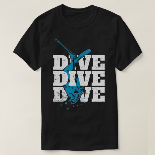 dive And Deeper Diver Ocean Scuba Sea T-shirt (Design voorkant)
