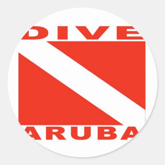 Dive Aruba Ronde Sticker (Voorkant)