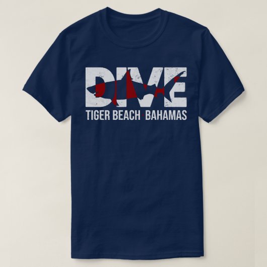 DIVE Bahamas Tiger Beach SCUBA Diving Shark T-shirt (Design voorkant)