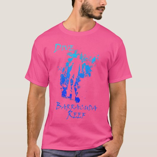 Dive Barracuda Reef Florida Vacation Diving T-shirt (Voorkant)