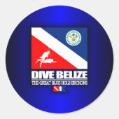 Dive Belize Ronde Sticker (Voorkant)