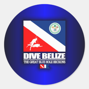 Dive Belize Ronde Sticker