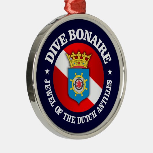 Dive Bonaire (rd) Metalen Ornament (Rechts)