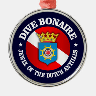 Dive Bonaire (rd) Metalen Ornament