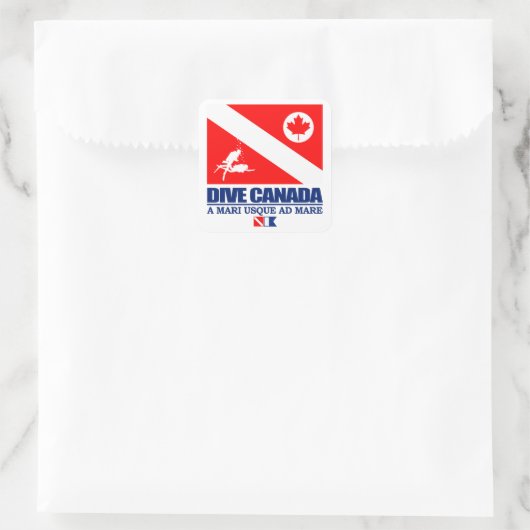 Dive Canada Vierkante Sticker (Tas)
