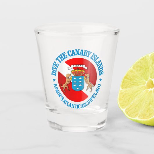 Dive Canarische Eilanden (rd) Shot Glas (Voorkant)