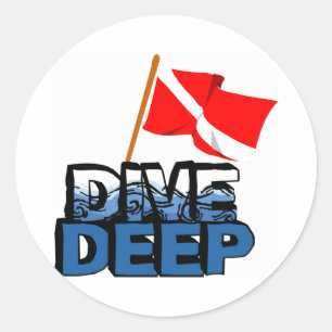 Dive Deep SCUBA Ronde Sticker