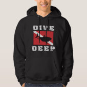 Dive Deep Shark SCUBA Vlag gebogen Sweatshirt (Voorkant)