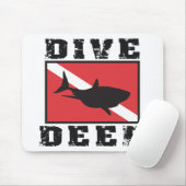 Dive Deep Shark SCUBA Vlag Muismat (Met muis)