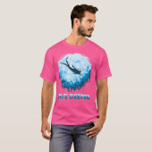 Dive Deeper Aquatic Scuba Diver Illustration Divin T-shirt (Voorkant volledig)
