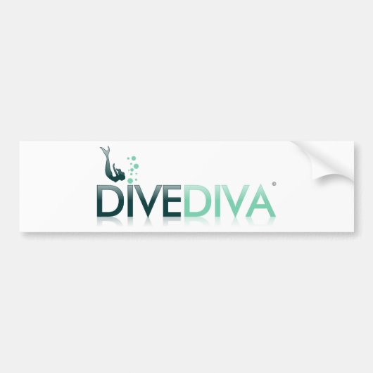 Dive Diva hieronder Bumpersticker (Voorkant)