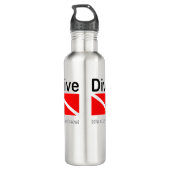 DIVE DIVE DIVE VUURstalen waterfles (Achterkant)