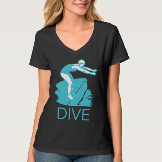 DIVE Encourage Inspire Motivate Boost Support Retr T-shirt (Voorkant)