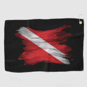 Dive Flag brush stroke Golfhanddoek (Horizontaal)