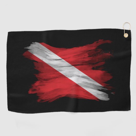 Dive Flag brush stroke Golfhanddoek (Horizontaal)