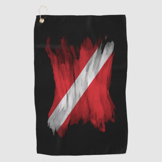 Dive Flag brush stroke Golfhanddoek (Voorkant)