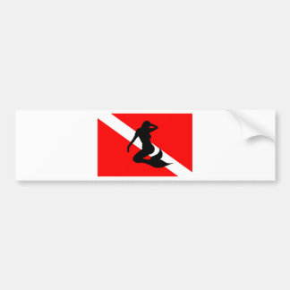Dive Flag Mermaid Bumpersticker