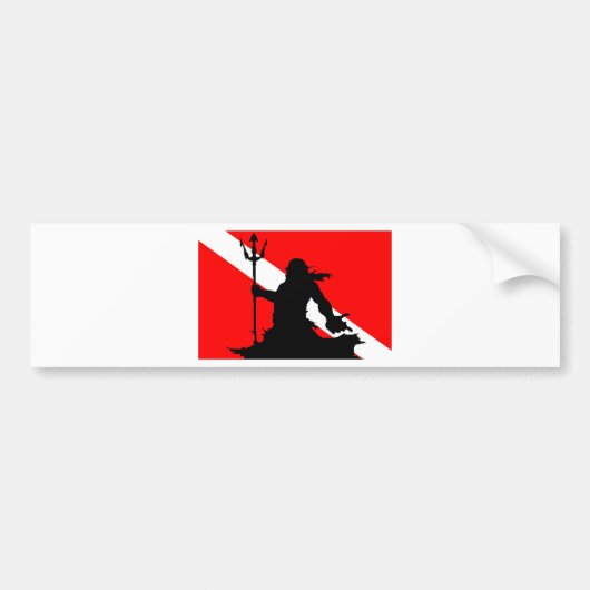 Dive Flag Neptune II Bumpersticker (Voorkant)
