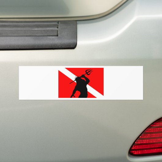 Dive Flag Poseidon Bumpersticker (Op auto)