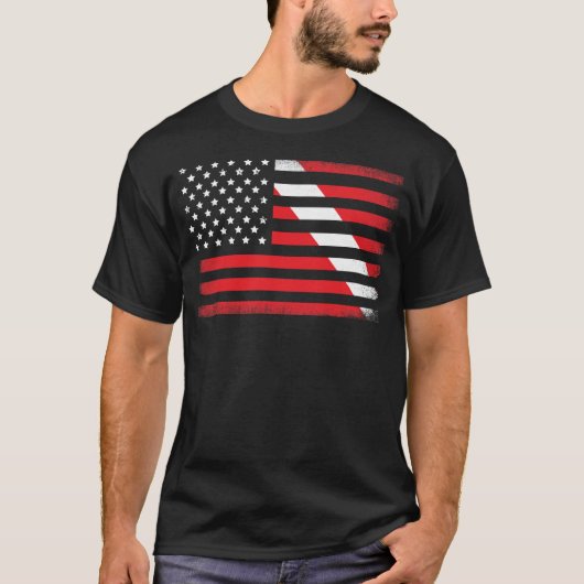 Dive Flag Scuba Diving American Flag T-shirt (Voorkant)