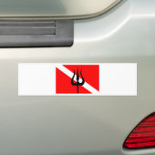 Dive Flag Trident Bumpersticker (Op auto)
