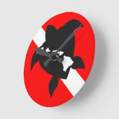 Dive Flag Turtle Ronde Klok (Hoek)