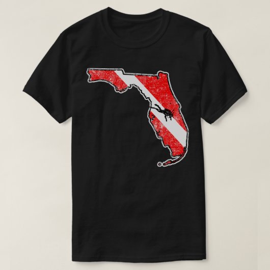 Dive Florida Scuba Duiken State Kaart Dive F T-shirt (Design voorkant)