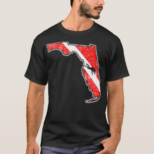 Dive Florida Scuba Duiken State Kaart Dive F T-shirt