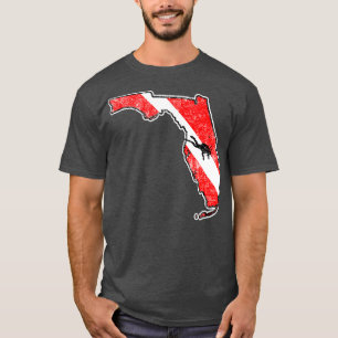  Dive Florida Scuba Duiken State Kaart Dive F T-shirt