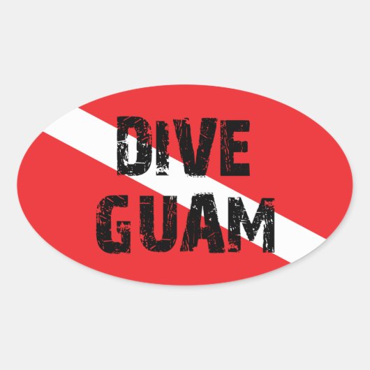Dive Guam Ovale Sticker (Voorkant)