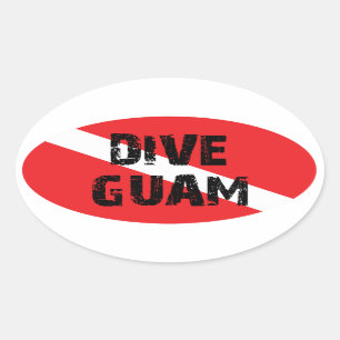 Dive Guam Ovale Sticker