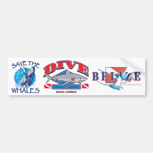 Dive Hawaii Bumpersticker (Voorkant)