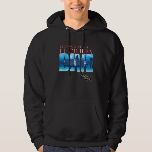 DIVE Hernando Beach SCUBA Diving Snorkeling Hoodie (Voorkant)