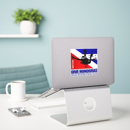 Dive Honduras DF2 Sticker (Laptop op bureau)