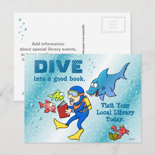 Dive in a Good Book Briefkaart (Voorkant / Achterkant)