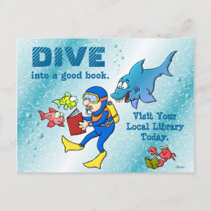 Dive in a Good Book Briefkaart